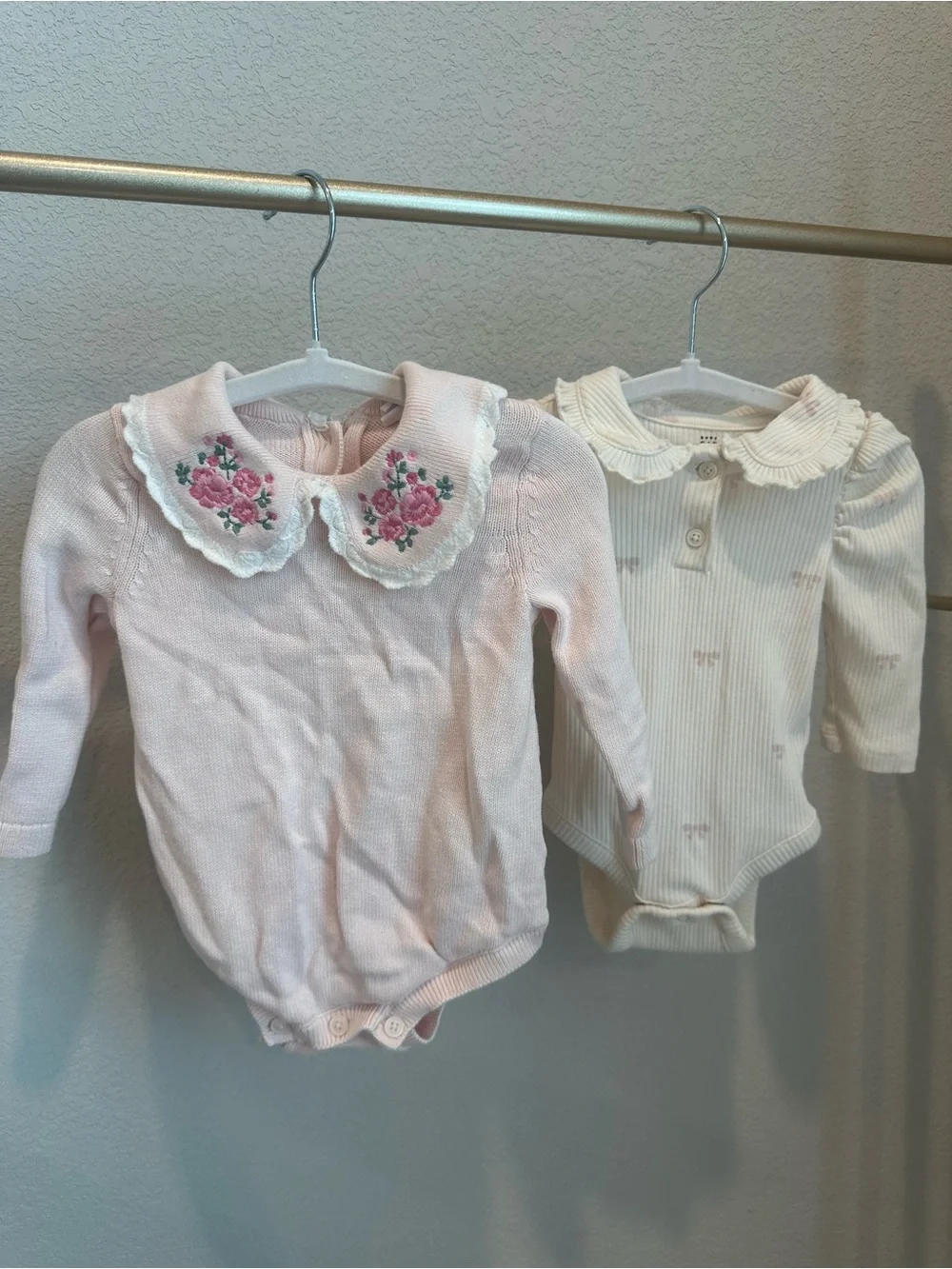 GAP drop! 2 Pink Embroidered Collar One-Piece sets! Never worn!